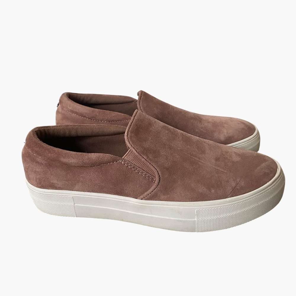 Steve Madden Gills Slip On Sneakers Size 8 Pink Suede Leather Low Top Casual